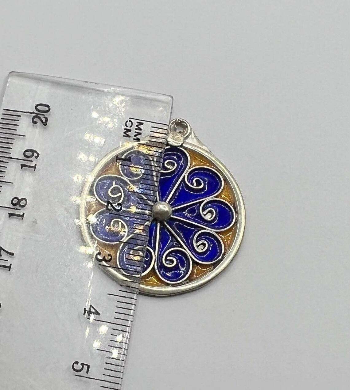 Sterling Silver Enamel Kabyle Amulet Pendant Berber Tribal Ethnic Boho