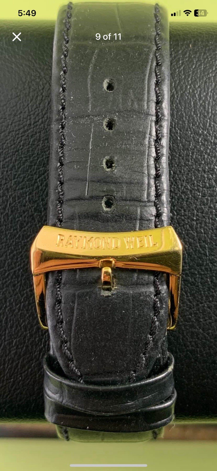 Raymond Weil Tradition Gold Plated Cream Dial Small Second Blue Hands Swiss