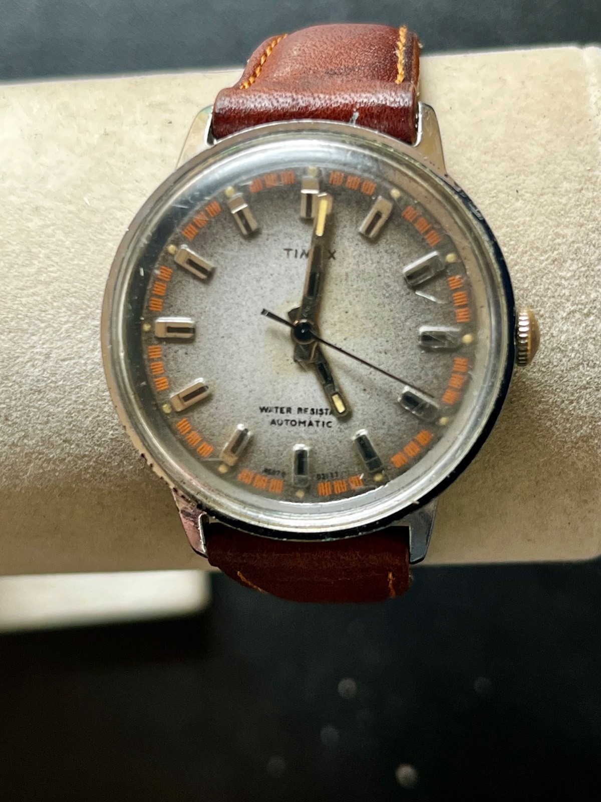 Vintage 1972 Timex Viscount Automatic 46070-03172 Gradient Dial Orange Track