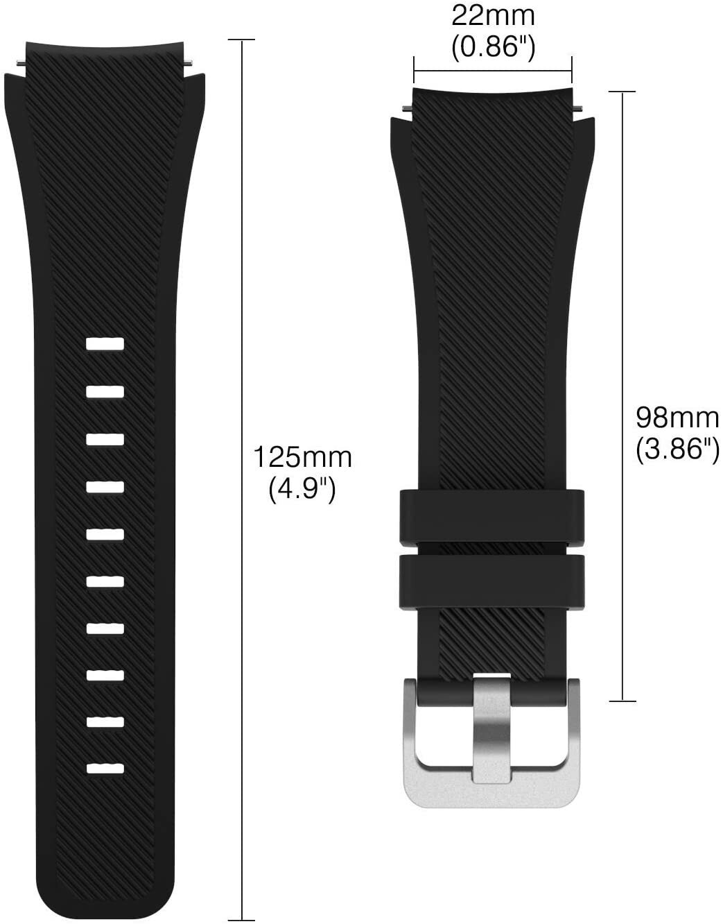 Replacement Soft Silicone 22mm Band Strap Bracelet For Samsung Galaxy Watch 46mm