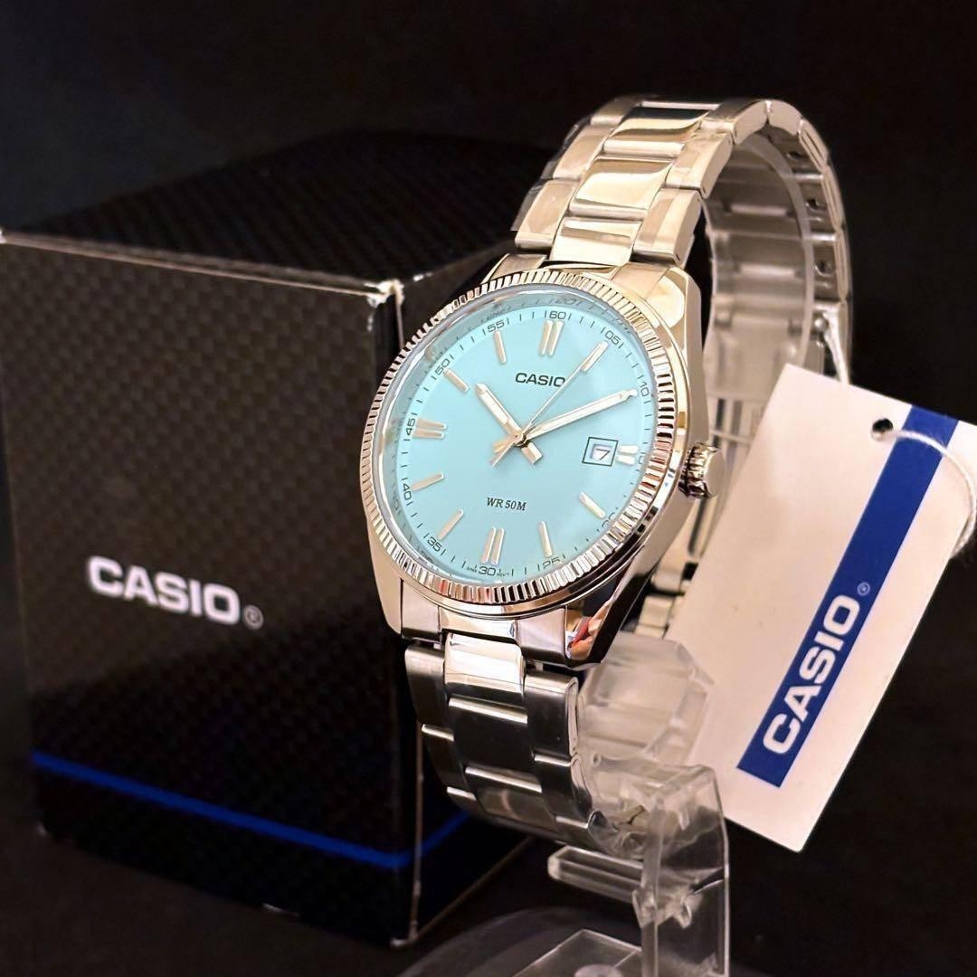 CASIO Men’s Watch Turquoise Blue Silver Color Men’s Watch