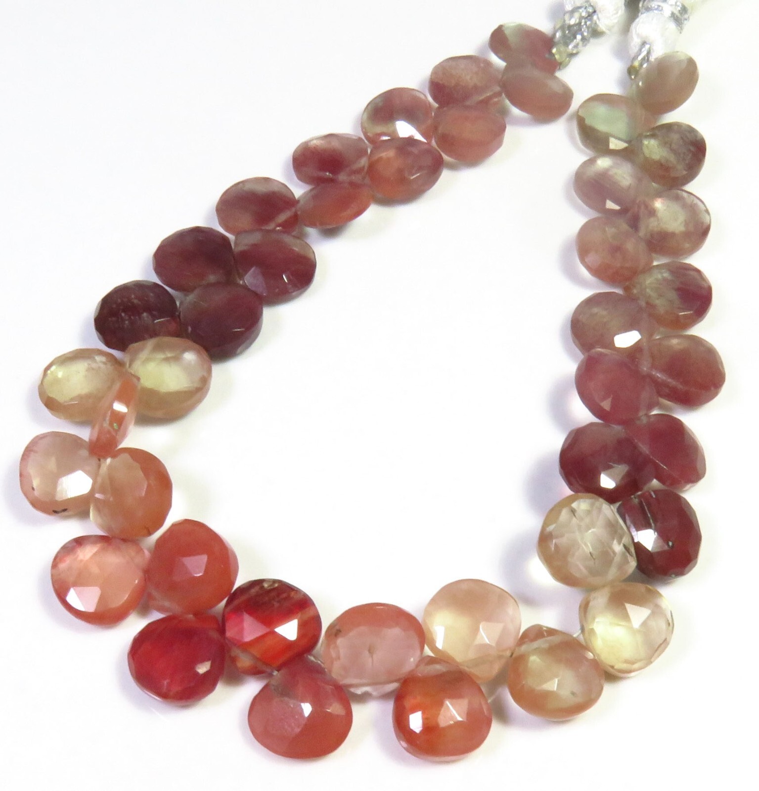 Andesine Labradorite Heart Natural Gems Faceted Beads 8-8.5mm 8″Strand LC-1322