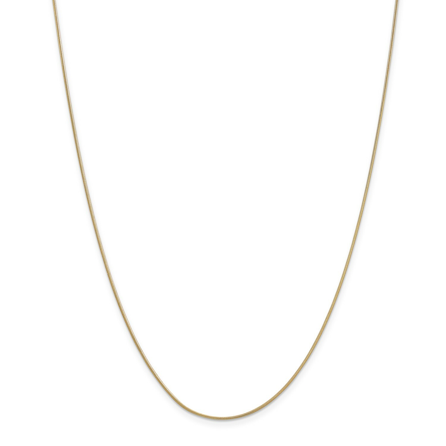 14k Yellow Gold 0.90mm Solid Round Snake Chain w/ Lobster Clasp 16″ – 30″