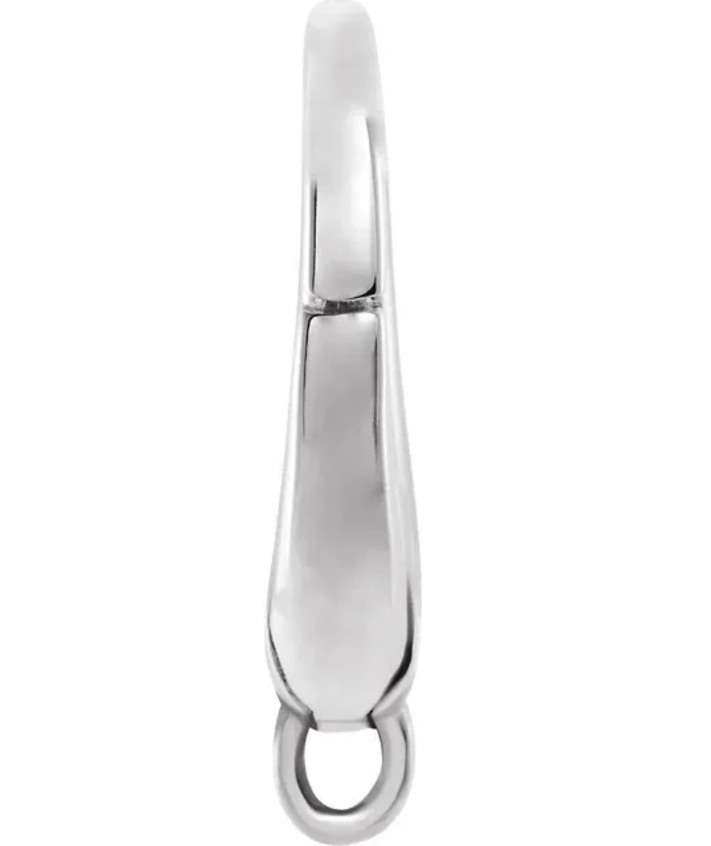 10.7mm 14k Solid White Gold Triggerless Carabiner Charm Lobster Clasp USA MADE