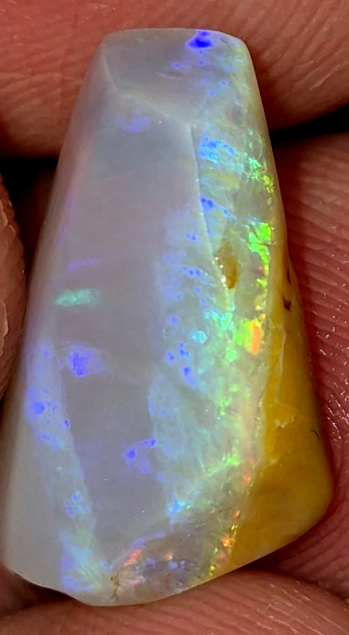 Australian Opal Rub 7.40 Carat Amazing Colors Red Green Orange Yellow Blue
