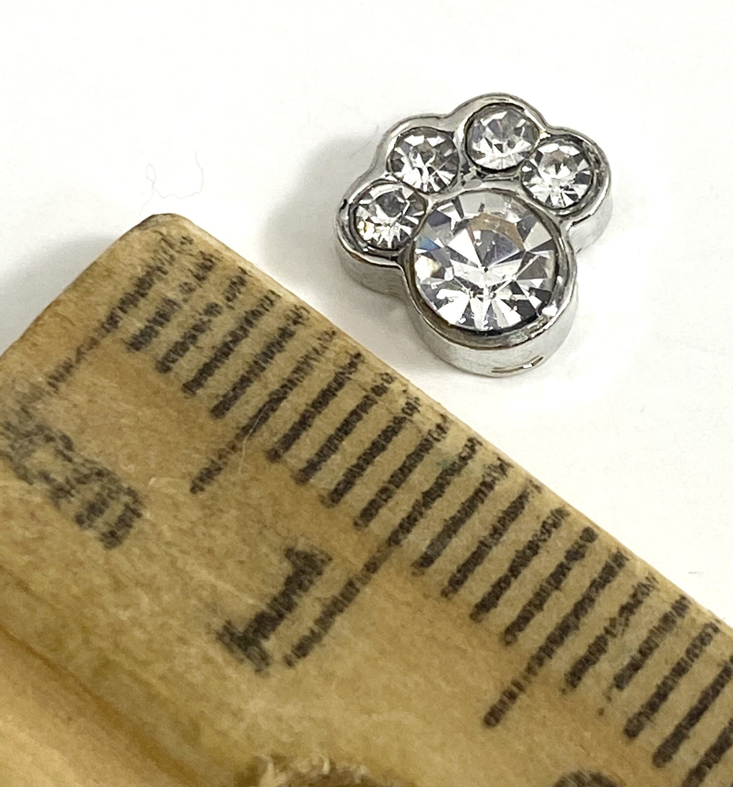 Paw Print Floater Crystal Floating Charms Tiny Glass Locket Jewelry Faceted Paws
