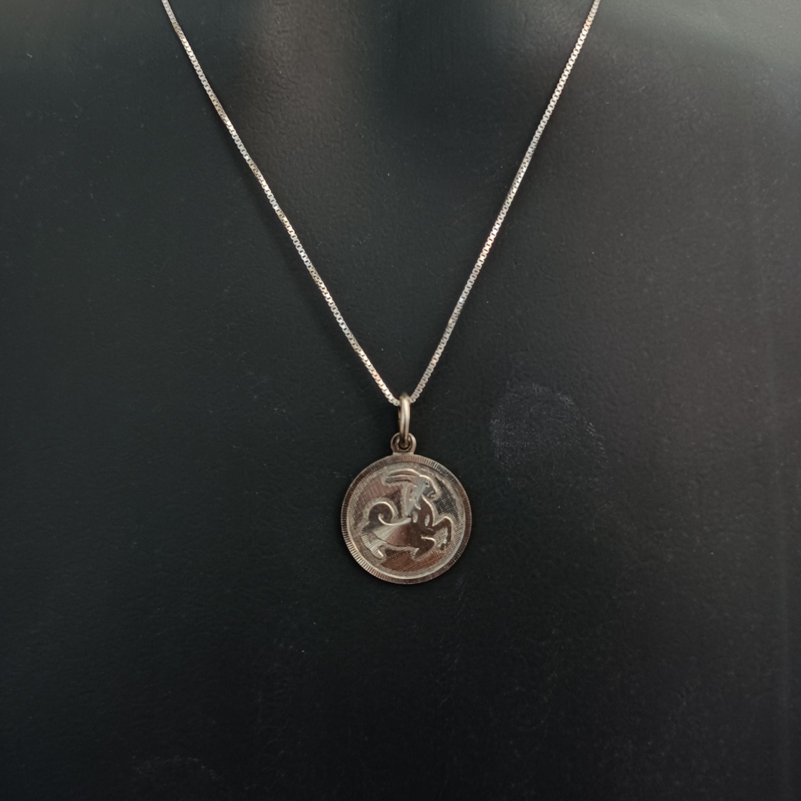 Capricorn Zodiac Vintage Necklace Sterling Silver Astrology Pendant Me’sn Women