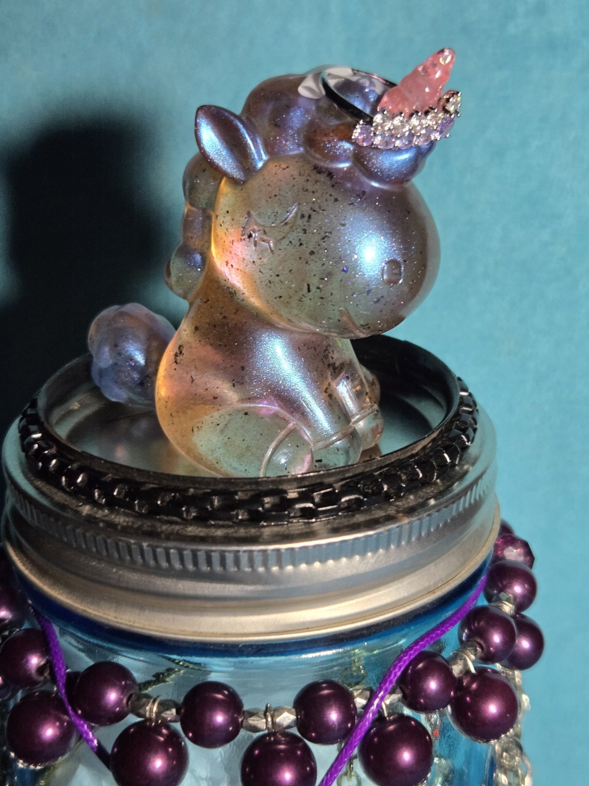 40pc Deep Sea Mystery Jewelry Jar Custom Glowing Unicorn Crystal Pendant Bonus