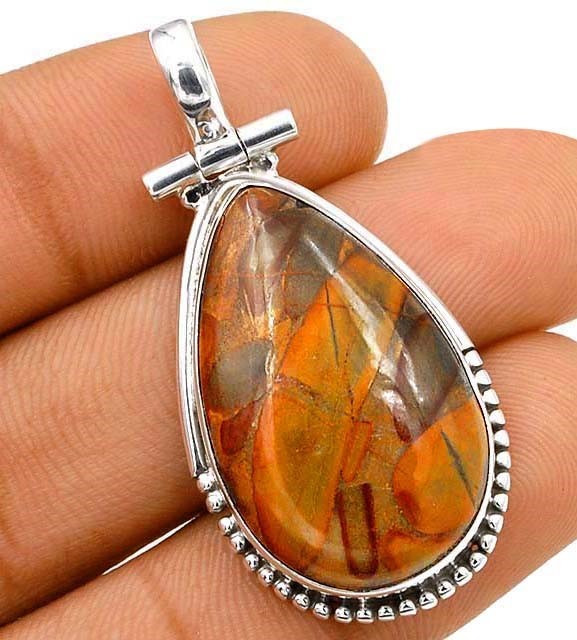 Natural Tube Agate 925 Solid Genuine Sterling Silver Pendant Jewelry @B16-5