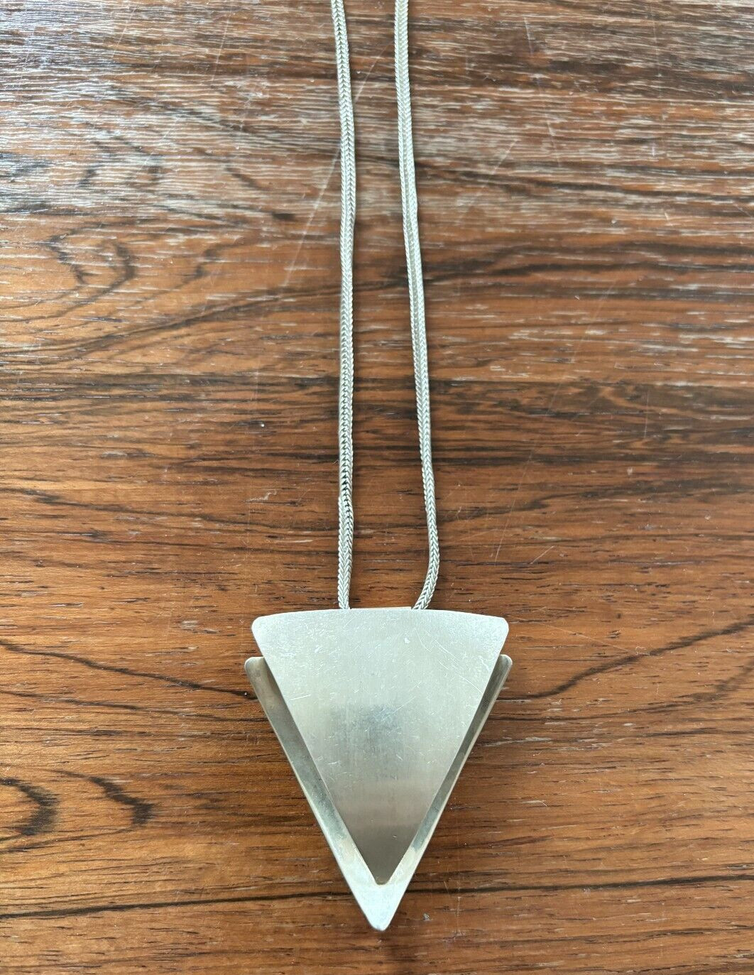 Scottish Silver Modernist Pendant Hallmarked Edinburgh 20 grams with 60cm Chain