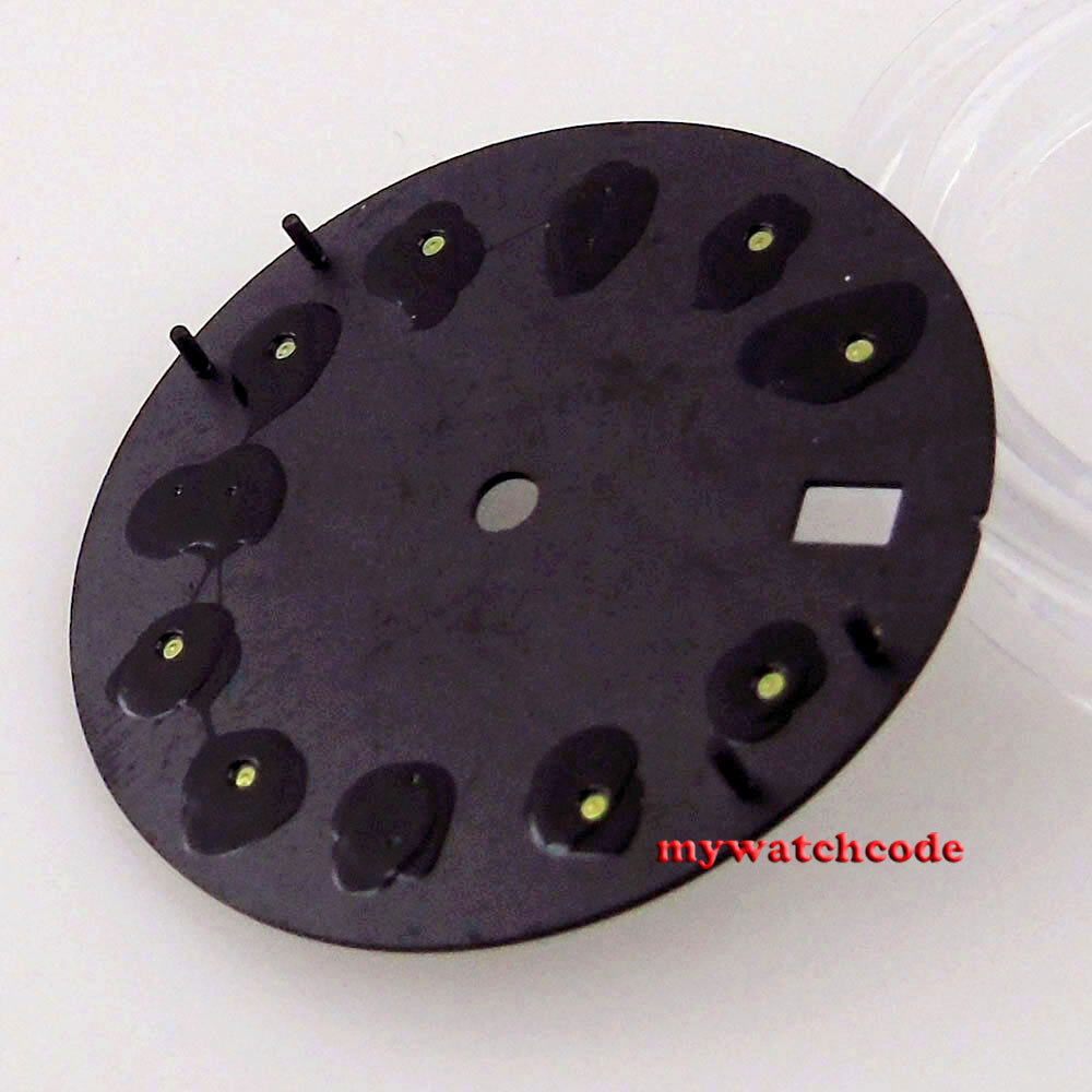 Blue green Luminous 29mm Black Green dial Watch Dial for Nh36A NH35A 2824 PT5000