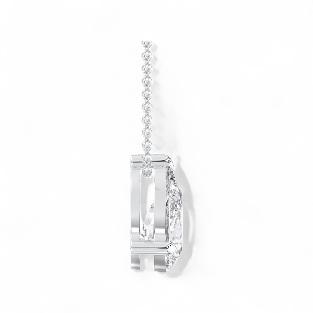 IGI Certified 1ct Pear Lab Created Grown Diamond Pendant Necklace 14k White Gold