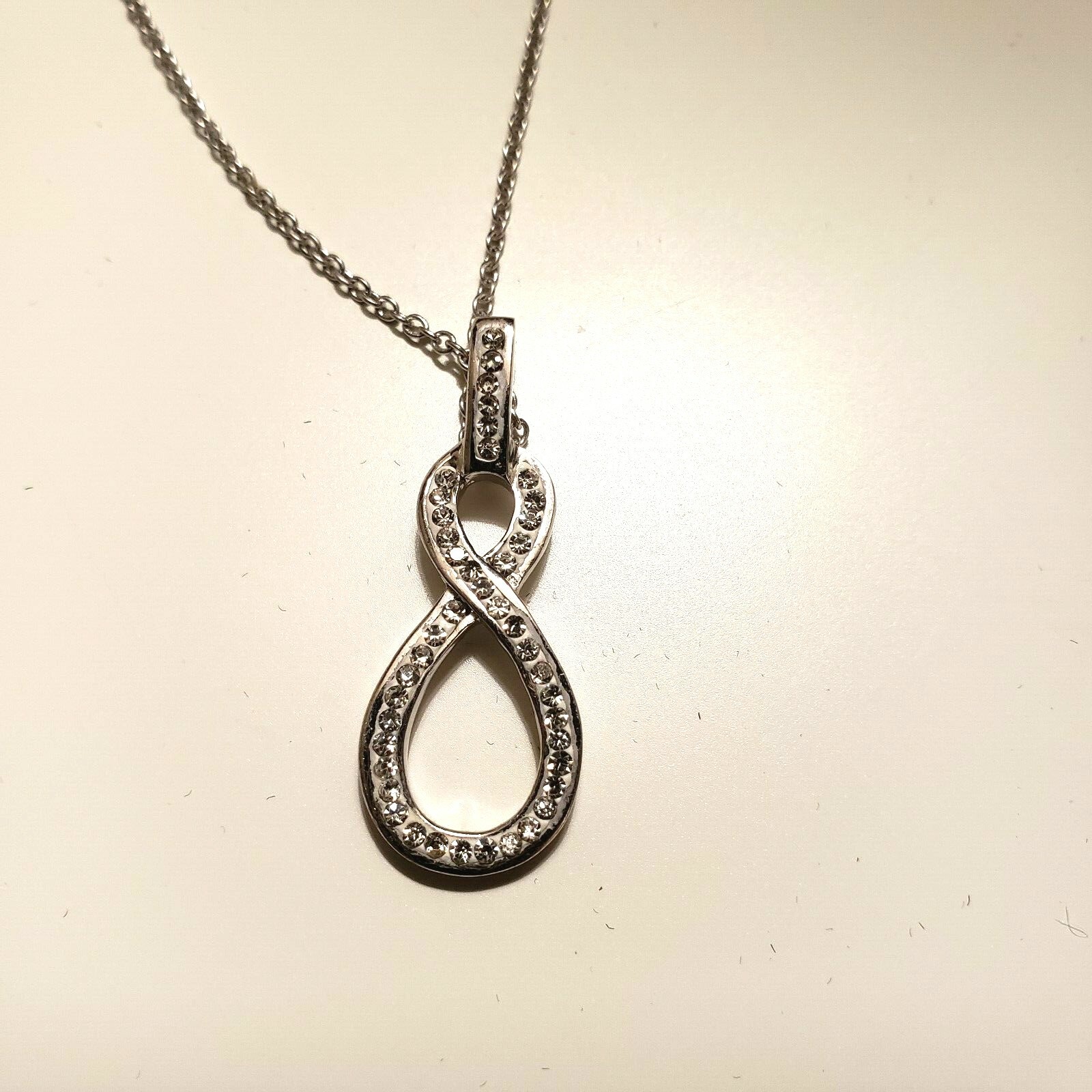 Crystal Sophistication Pure Silver Plated Silver Necklace