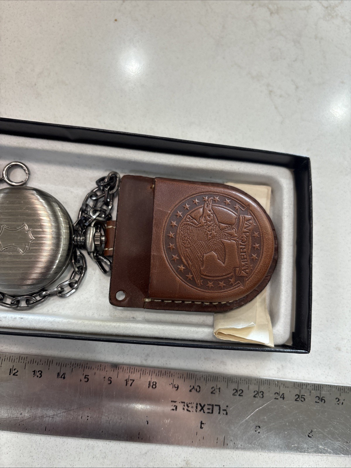 Colibri of London Pocket Watch with Case Pouch Chain NIB No Lid On Box