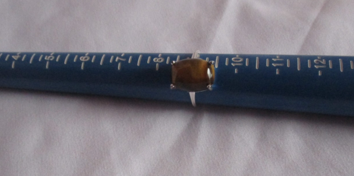 South African Tigers Eye Ring in Sterling Silver (Size 9.0) 10.75 ctw Ring Box