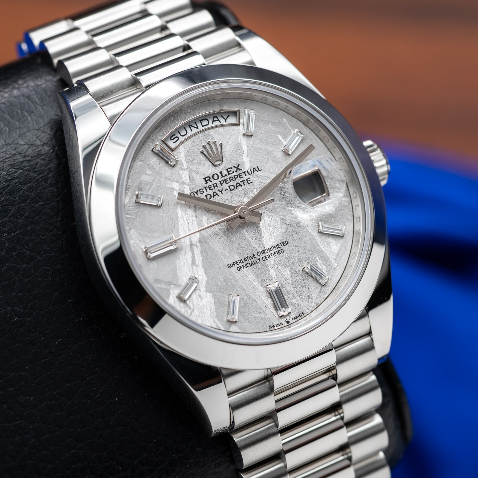 ROLEX Day-Date 40 Platinum President Meteorite Dial 228206