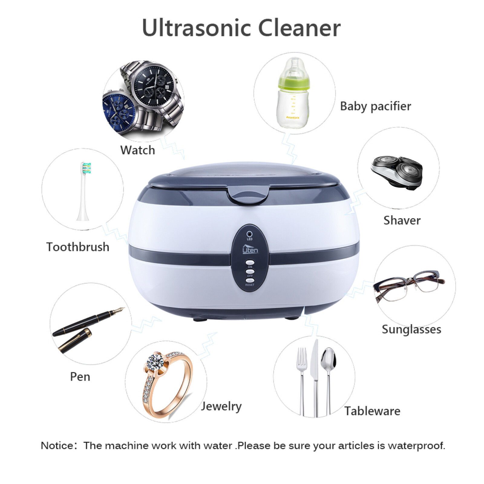 Ultrasonic Cleaner Jewelry Watch Glasses Ring Ultrasound Cleaning Bath Machine