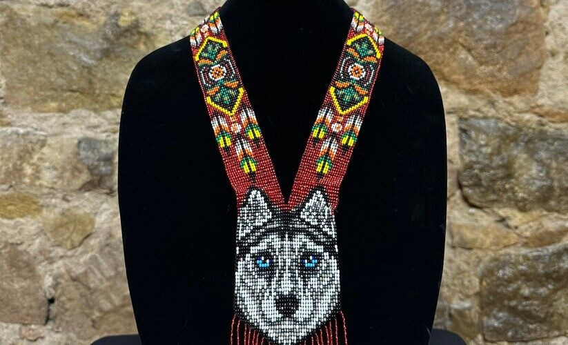 Handmade Necklace Seed Bead Boho American Style Nativ Beaded Multi Strand