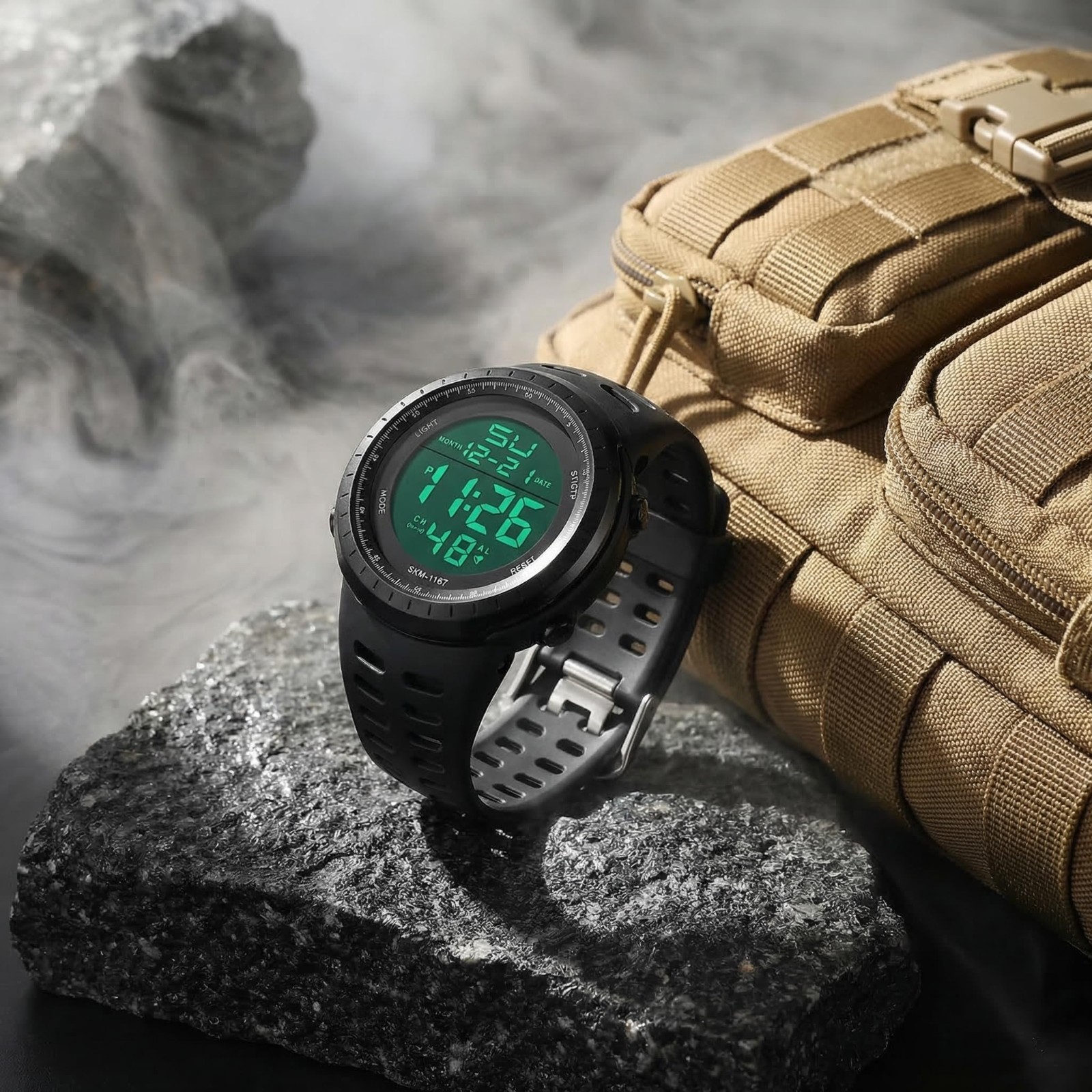 Men’s Waterproof Digital Sports Watch – LED Tactical Military Stopwatch Alarm