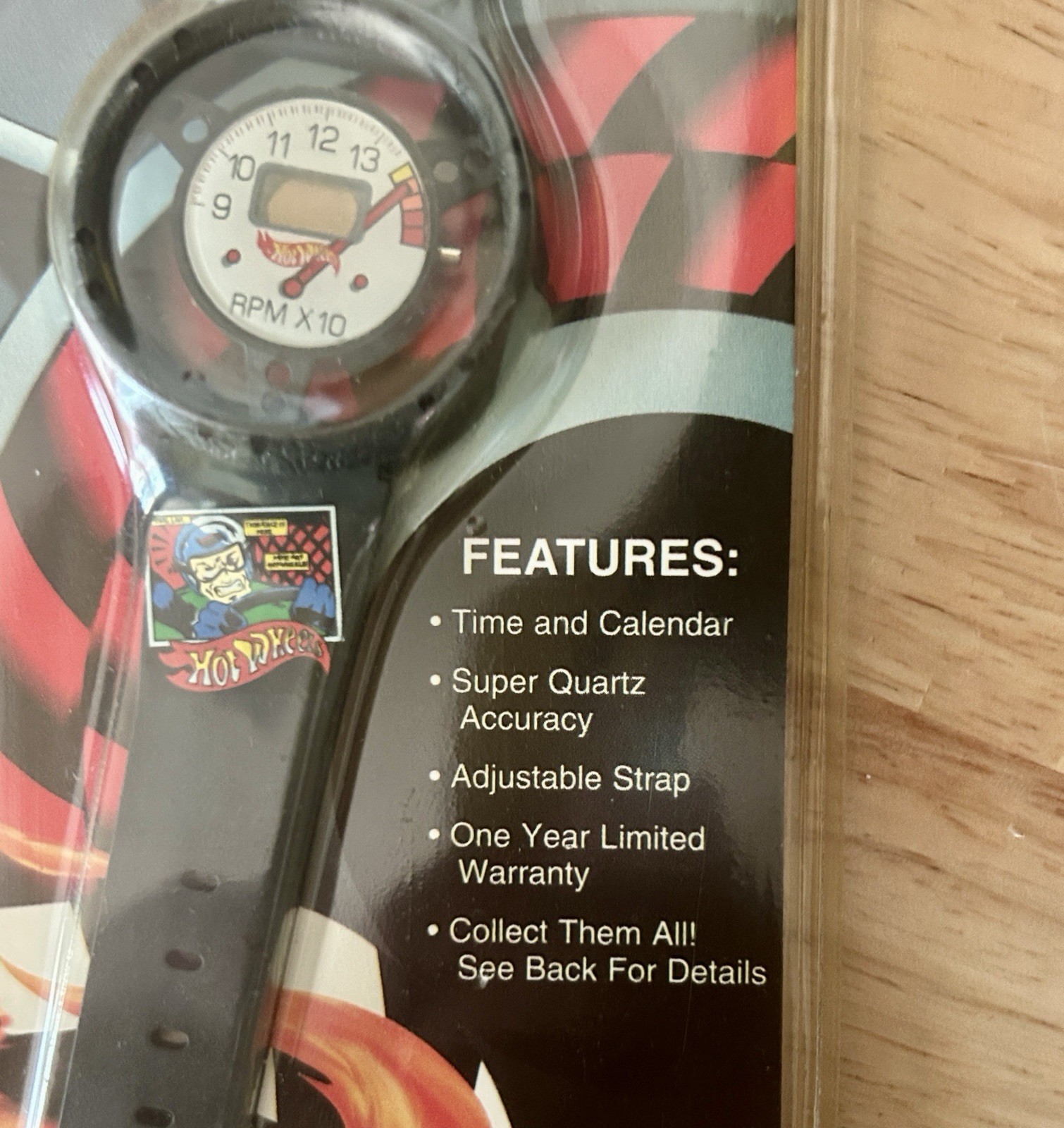 Vintage Hot Wheels Race Hard Digital Wrist Watch Steering Wheel Tach Face NIB