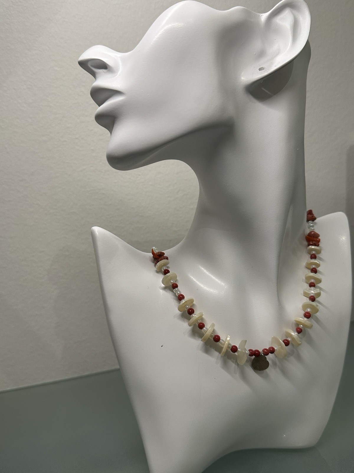 Mother of Pearl Coral Necklace