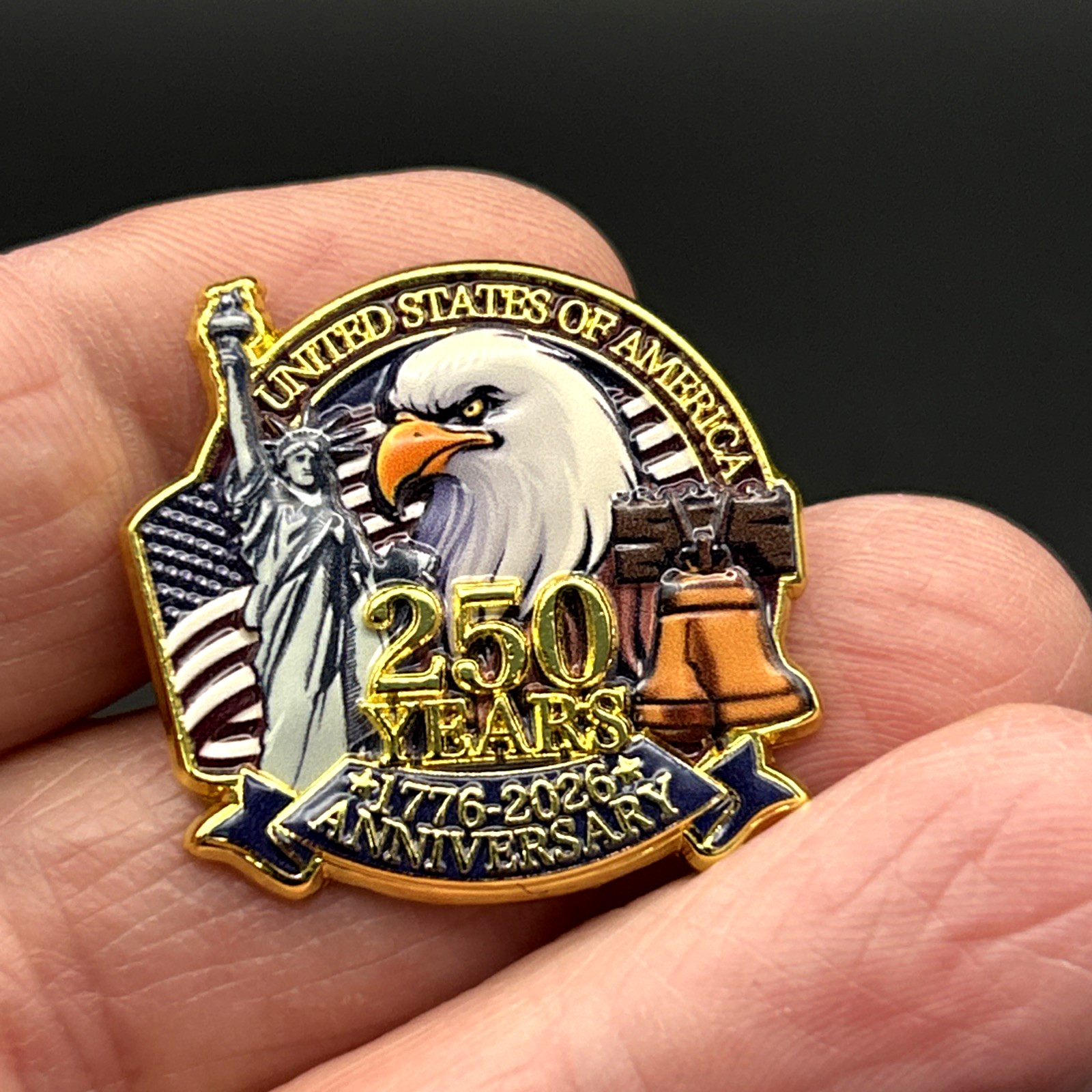 USA 250th Anniversary United States American Patriotic PREMIUM GRADE Lapel Pin