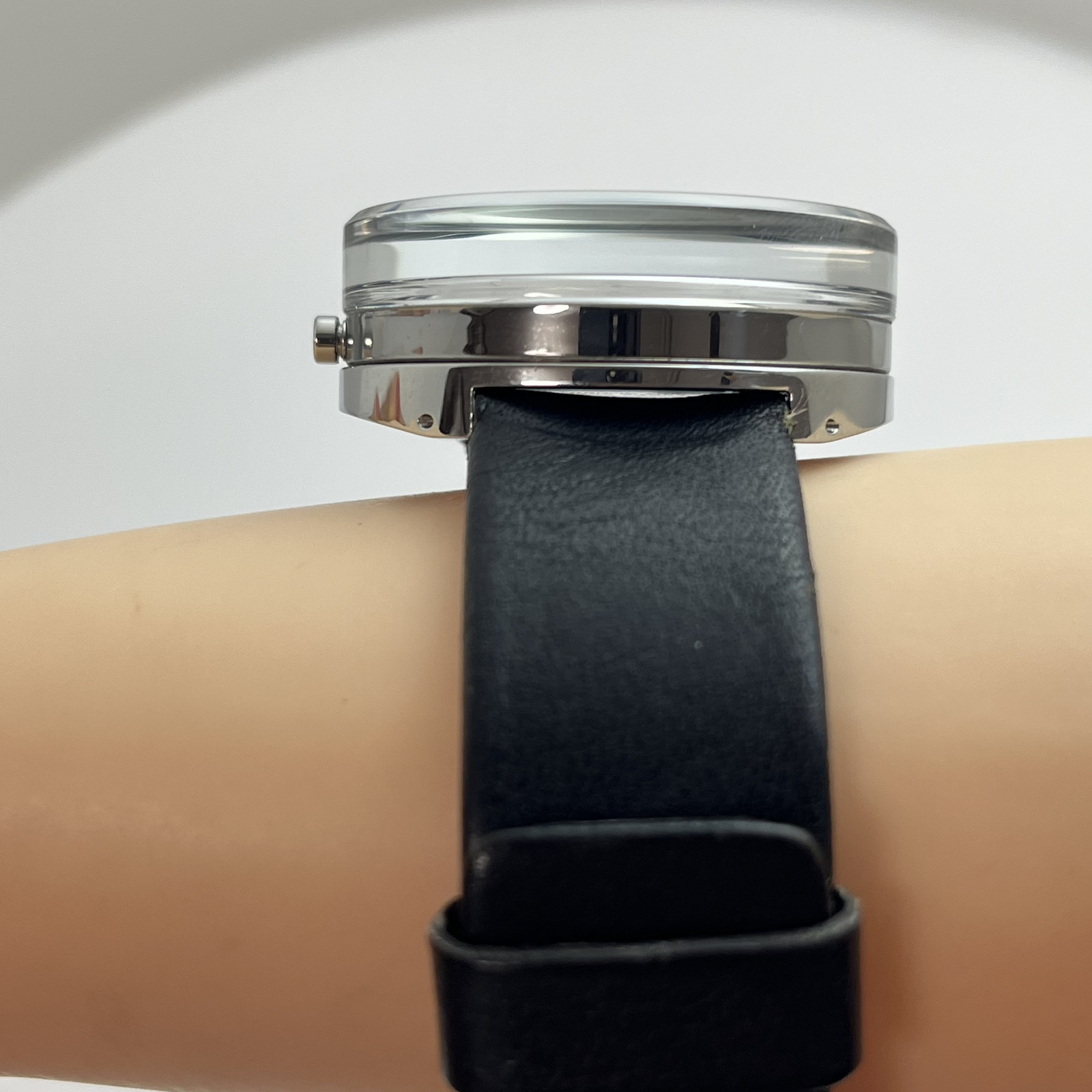 Seiko Issey Miyake Glass Watch NYAH001 TOKUJIN YOSHIOKA Qz Leather Strap #B851