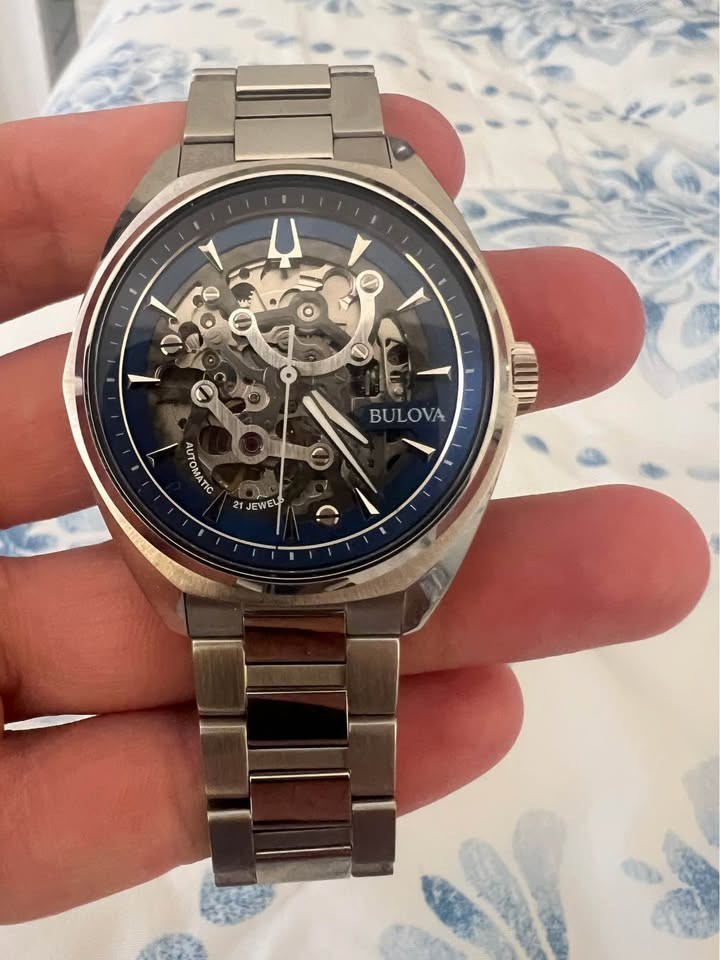 Bulova Surveyor Skeleton Dial & Back 41mm Automatic Blue Dial Men’s Watch 96A292