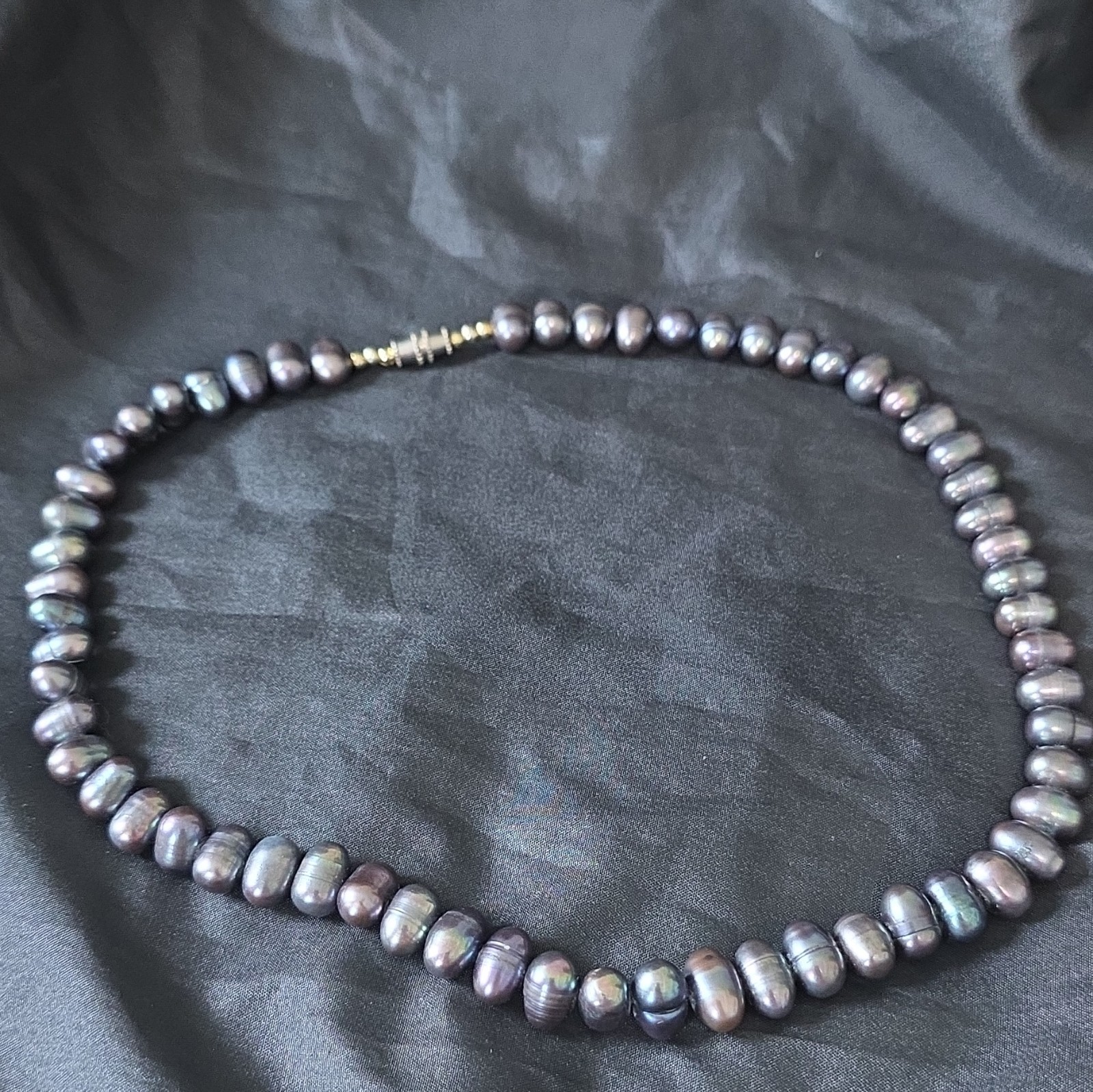 Baroque Gray Pearl Beaded Strand Necklace