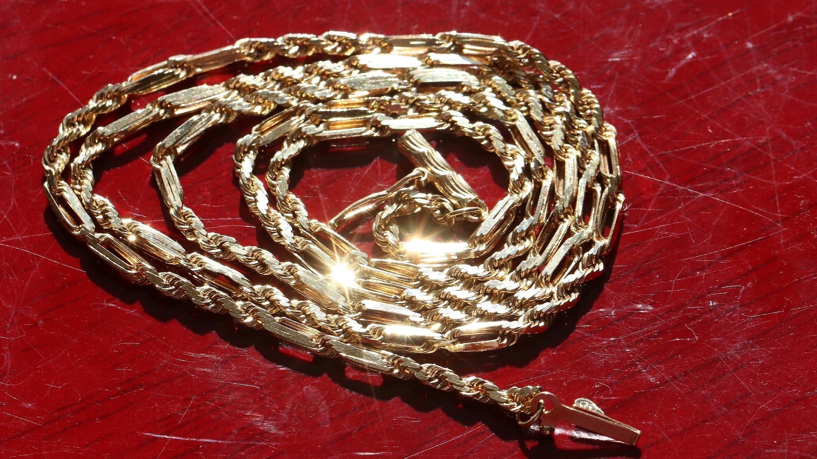 14k yellow gold necklace 20.0″ Figarope chain vintage 7.90gr N3637 Fortunoff