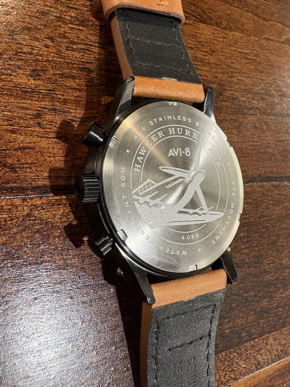 AVI-8 Hawker Hunter Hurricane Carey Duel Time Japanese Quartz Chronograph Watch