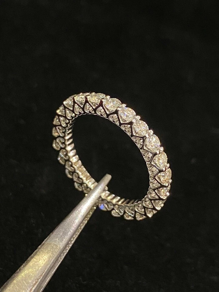 Diamond Eternity Band Round Cut 1.50 Ct 14k White Gold Lab Grown VVS E F CVD