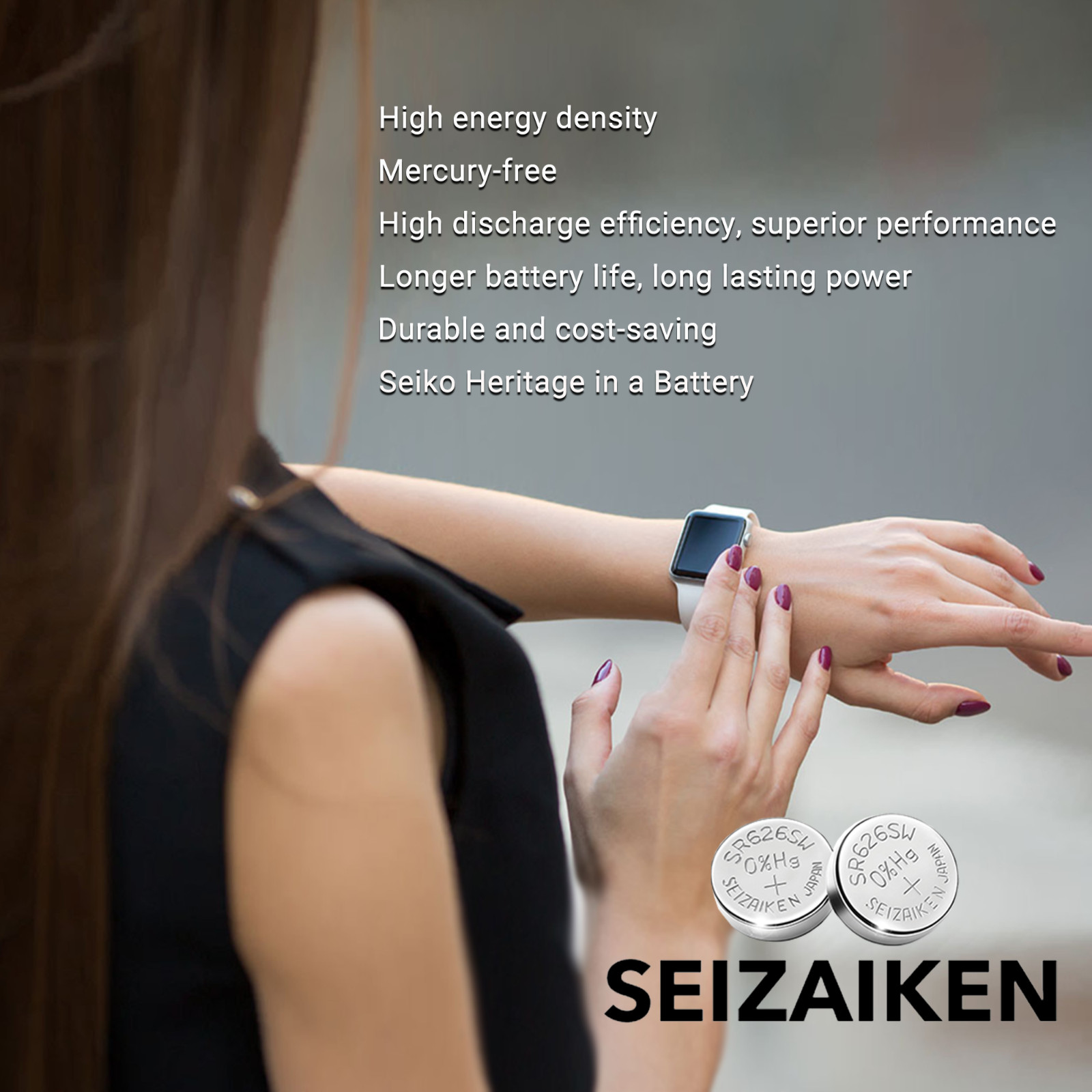 Seizaiken 362 SR721SW 1.55V 0%Hg Silver Oxide Watch Battery (10 Batteries)
