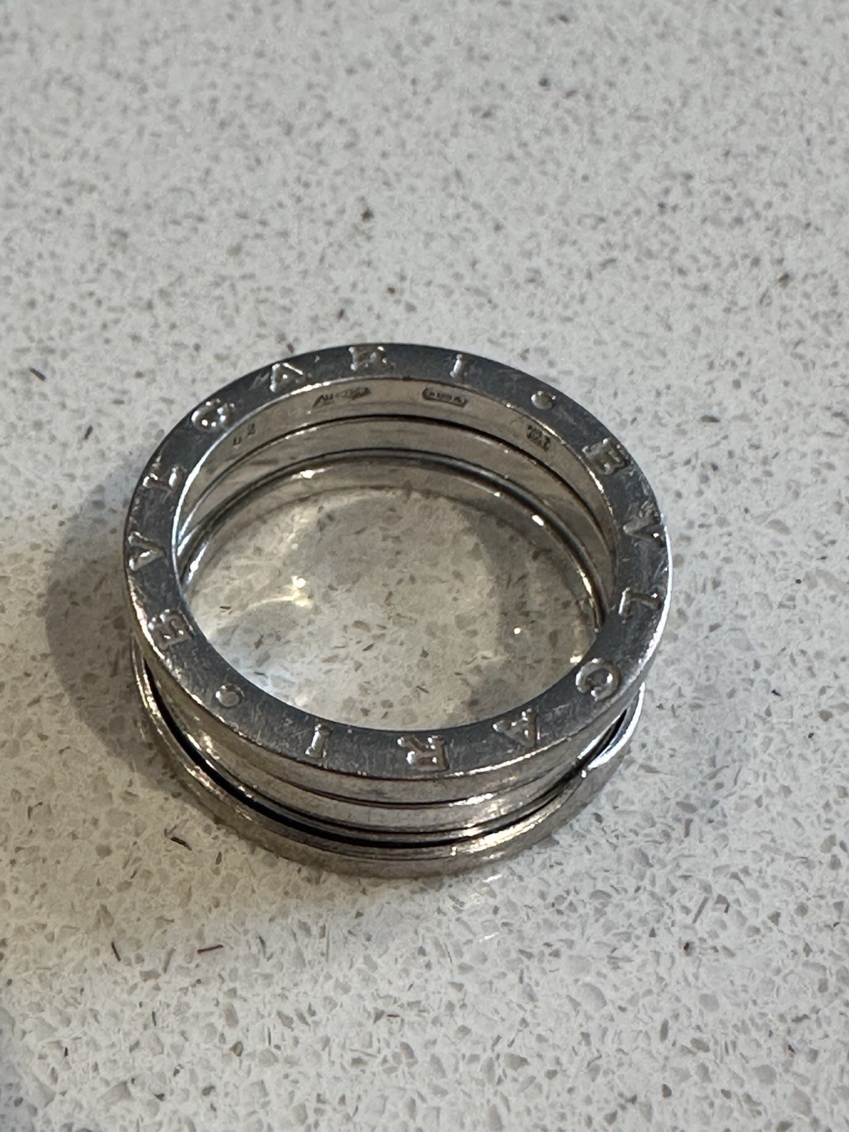 Bulgaria B.zero1 Three-band ring 18kt white gold Size 62/T