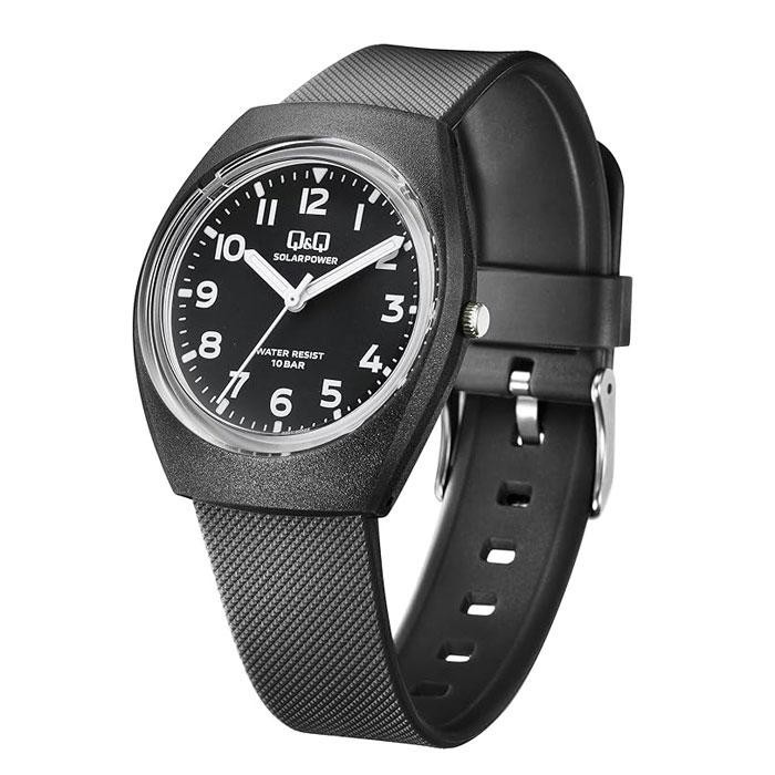 CITIZEN Q&Q E11A-002VK Solar Watch Black Dial 10BAR Water Resistant Analog JAPAN