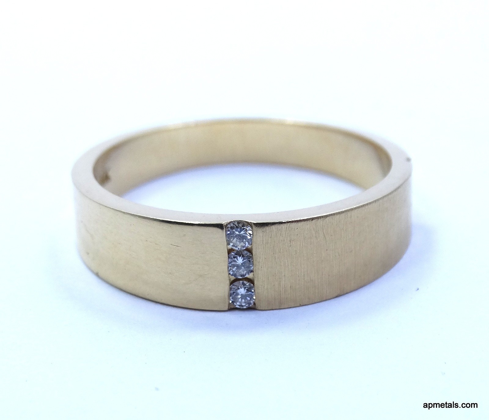 Vintage Costco 14k Yellow Gold Natural Diamond Ring Matt Finish w/ Appraisal