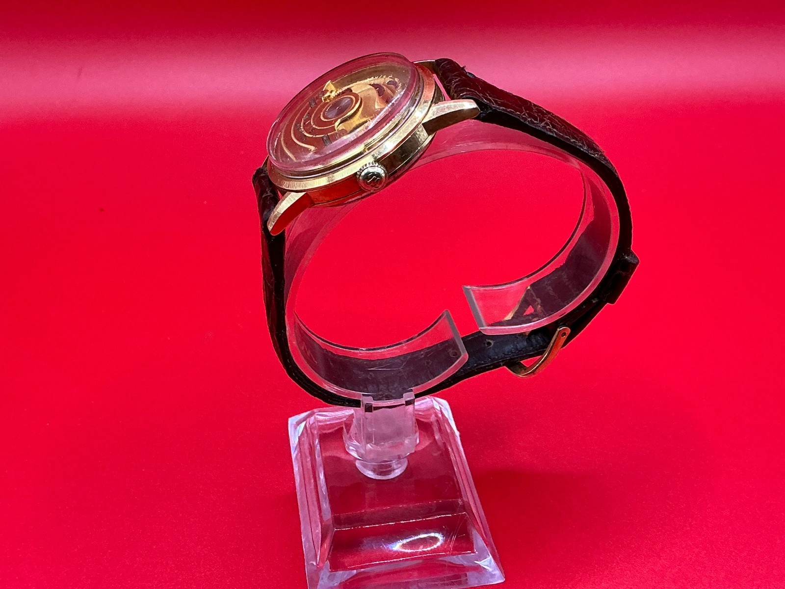 RARE VTG 1960s Wyler Incaflex Reverse 36mm Gold Swiss Automatic Watch Cal. WH26