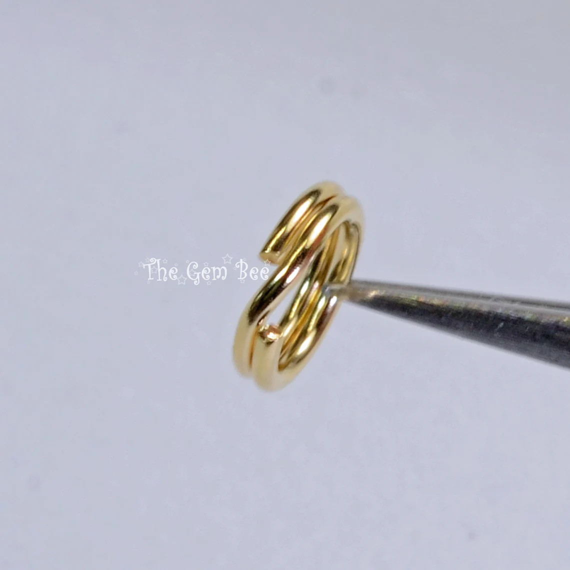 5MM 14K Solid Yellow Gold Key Rings Split Jump Rings Variable (1) or (5)