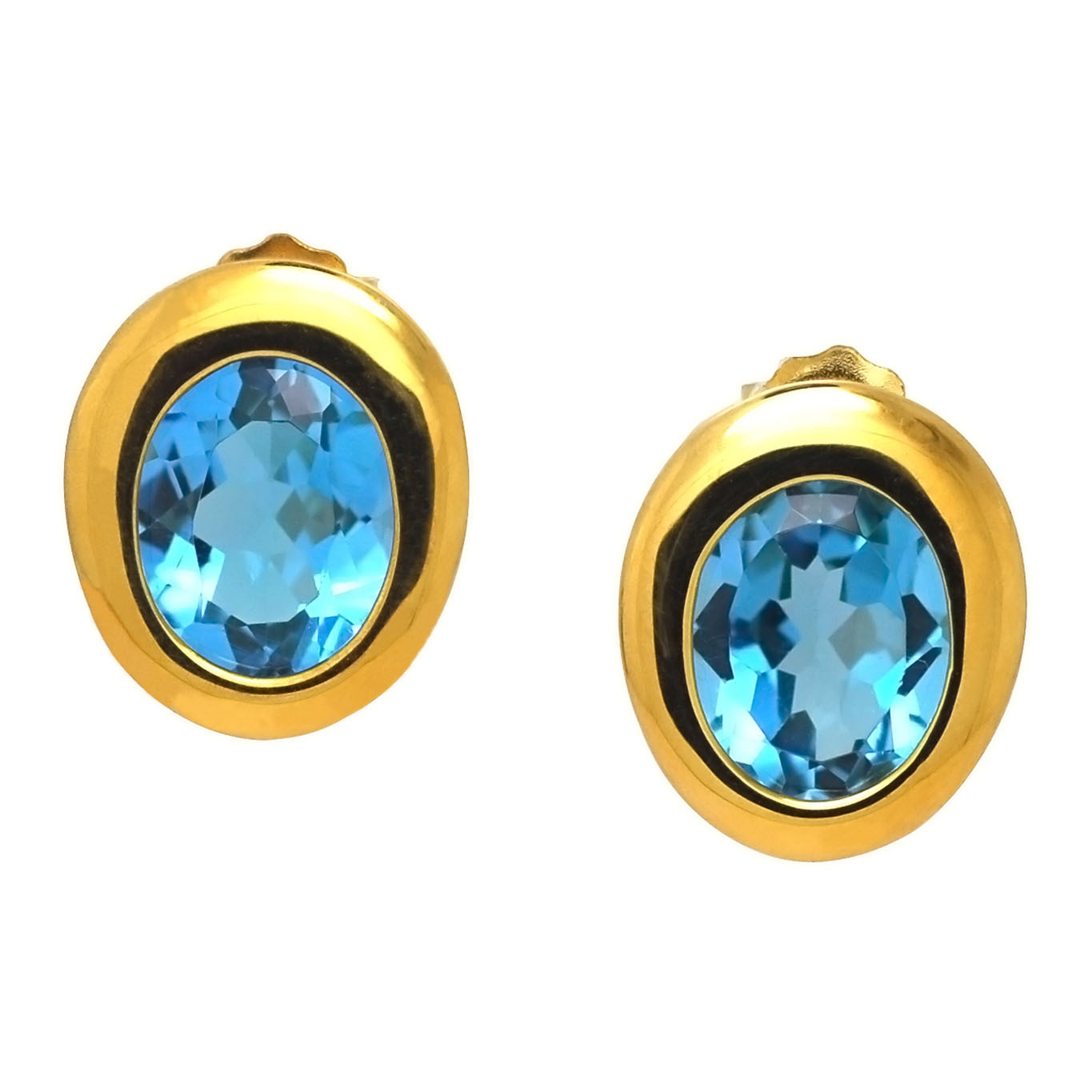 De Buman Sterling Silver Genuine 8.90ctw Swiss Blue Topaz Stud Earrings