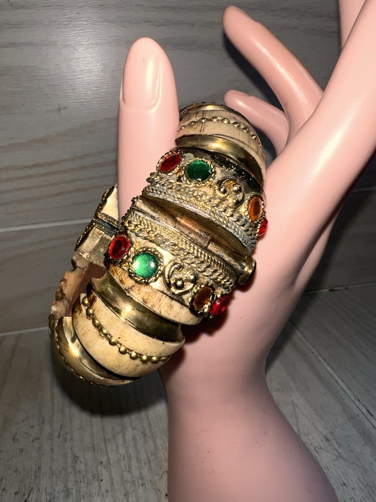 Vintage African Camel Bone Bracelet With Brass Inlay – Very Unique
