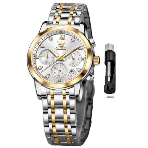 Women Watch Multifunctional Two Tone Watch Fashion Business silver watch 2858