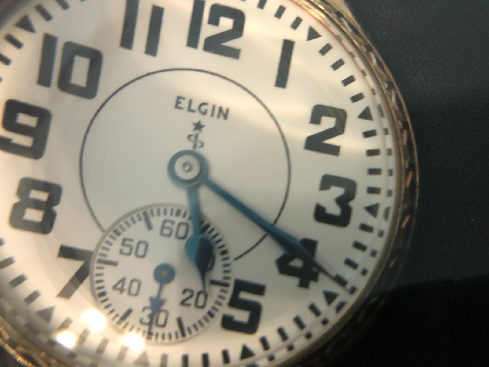 VINTAGE ELGIN MODEL 20 SW/LS 21J RR 16S POCKET WATCH~KEEPS TIME