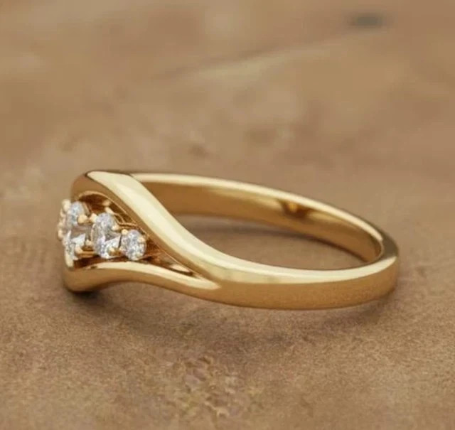 14K Yellow Gold Plated 2.10ct Lab Grown Diamond Women’s Engagement Band Ring