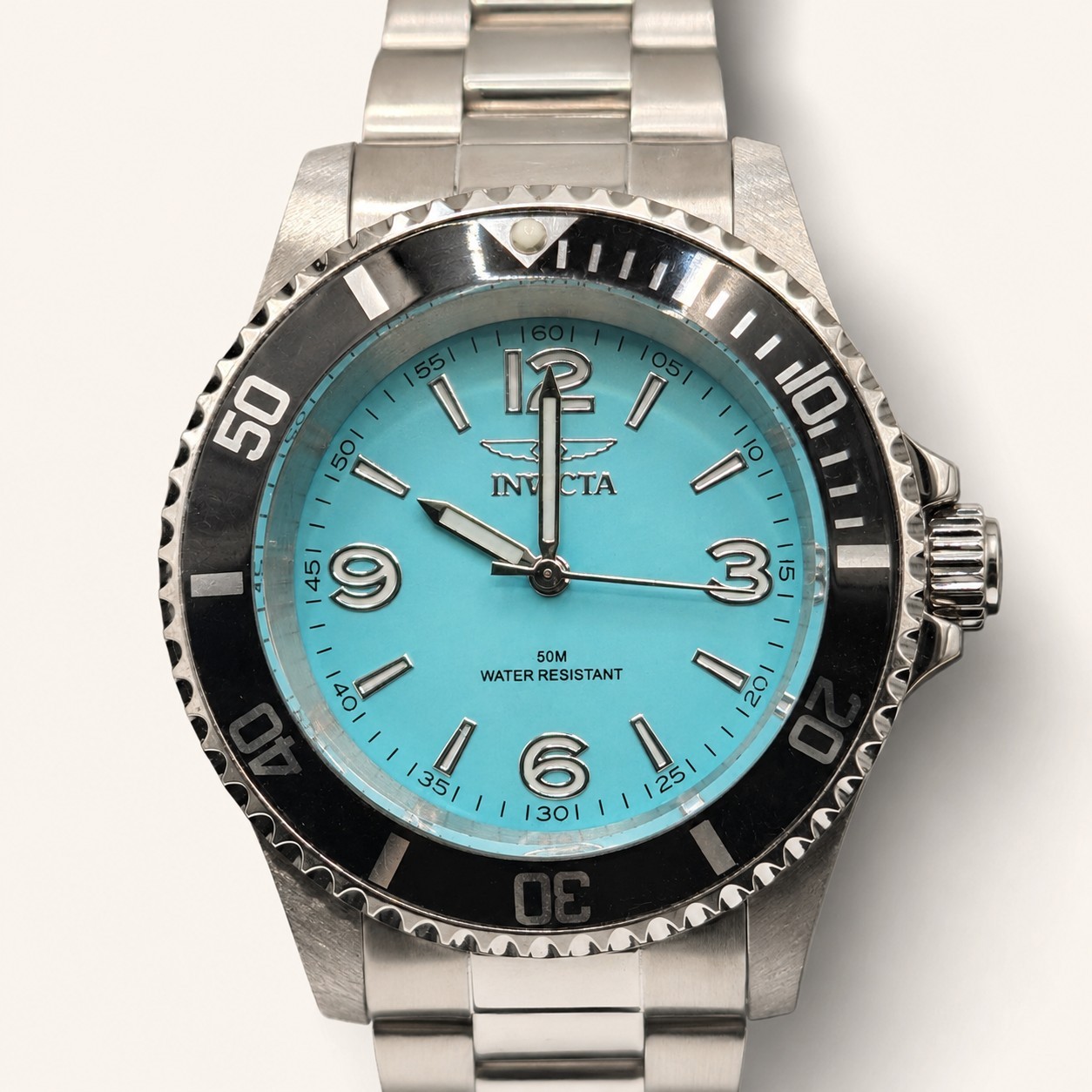 Invicta Specialty Rowan 69483 Men’s 40mm Steel Watch Aqua Blue Dial 50M