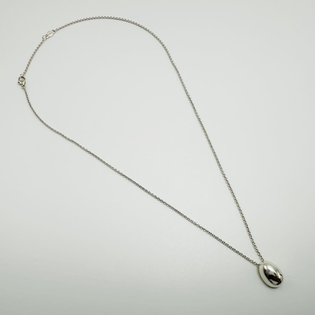 Georg Jensen Silver 925 Oval Dome Pendant Necklace 46cm Authentic From Japan