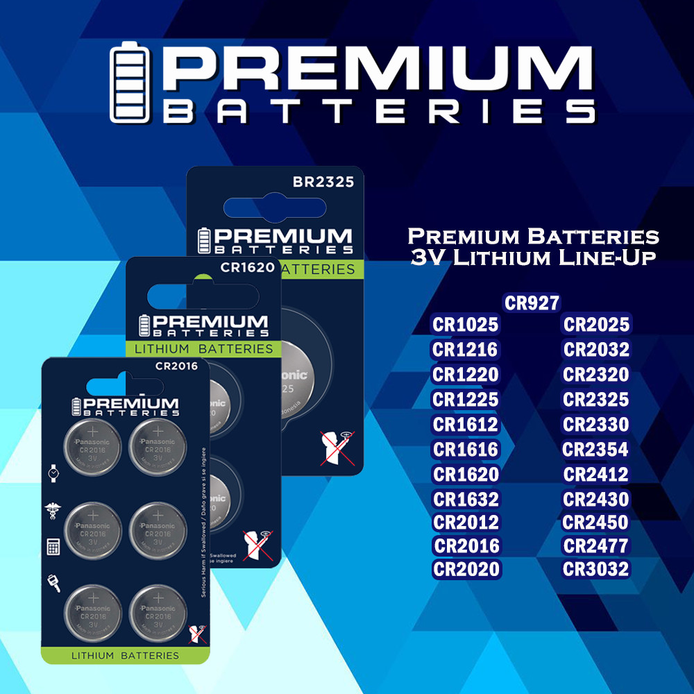 Premium Batteries 3V Child Safe Lithium Coin Cell Batteries (1, 2 & 6 Count)