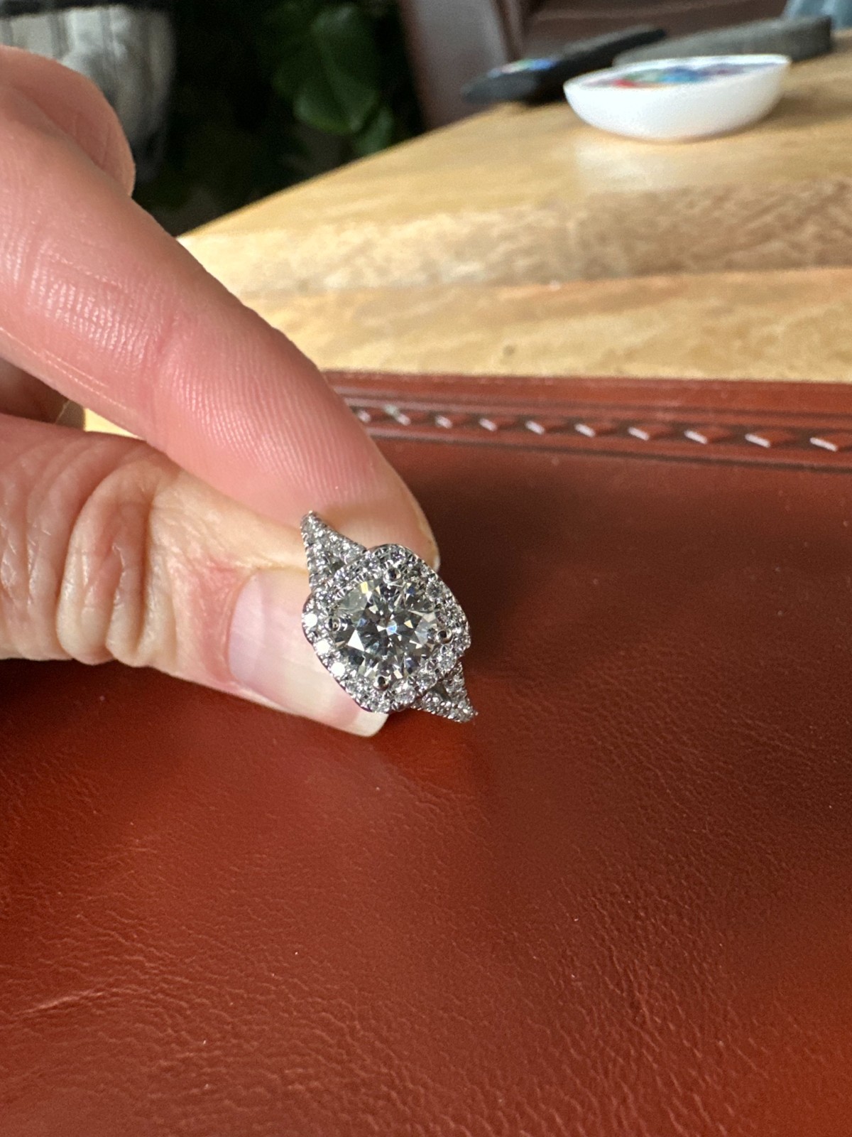GIA 0.80 ct Round Brilliant Diamond Engagement Ring Platinum I SI2 1.13 TCW
