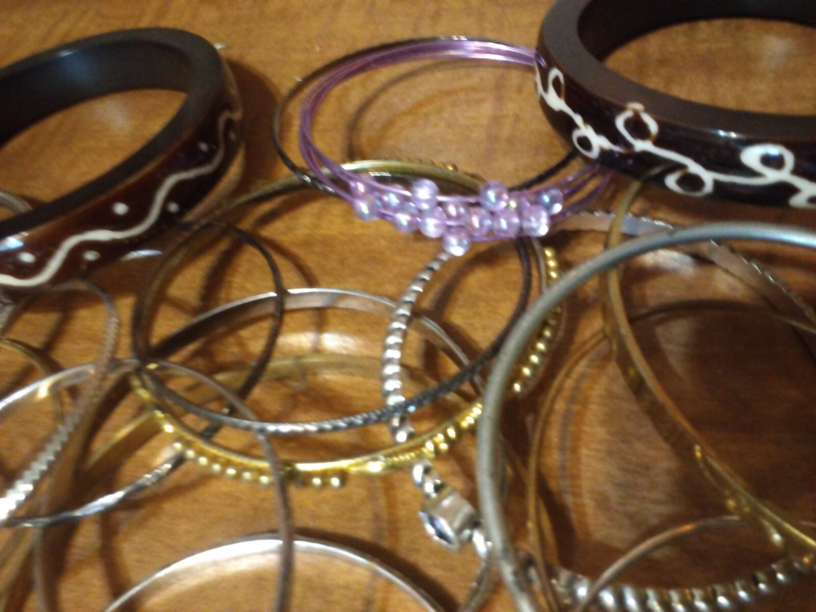 LOT BANGLE BRACELET 41 Gold Silver tone Mix Diff Age Orig Charm Color Style Type