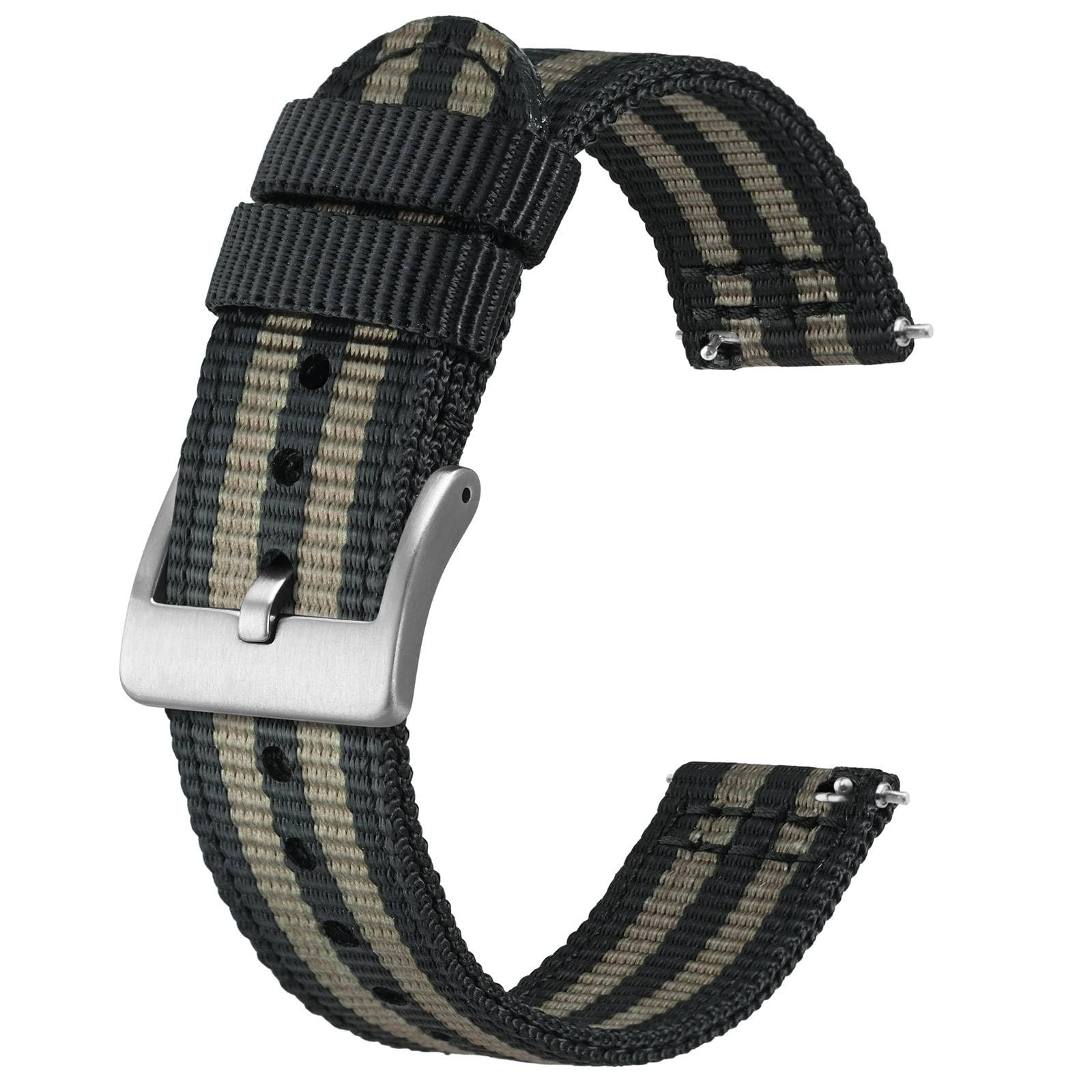 Men’s Nylon Watch Bands, TwoPiece Military Watch Straps, Quick Release, Brush…