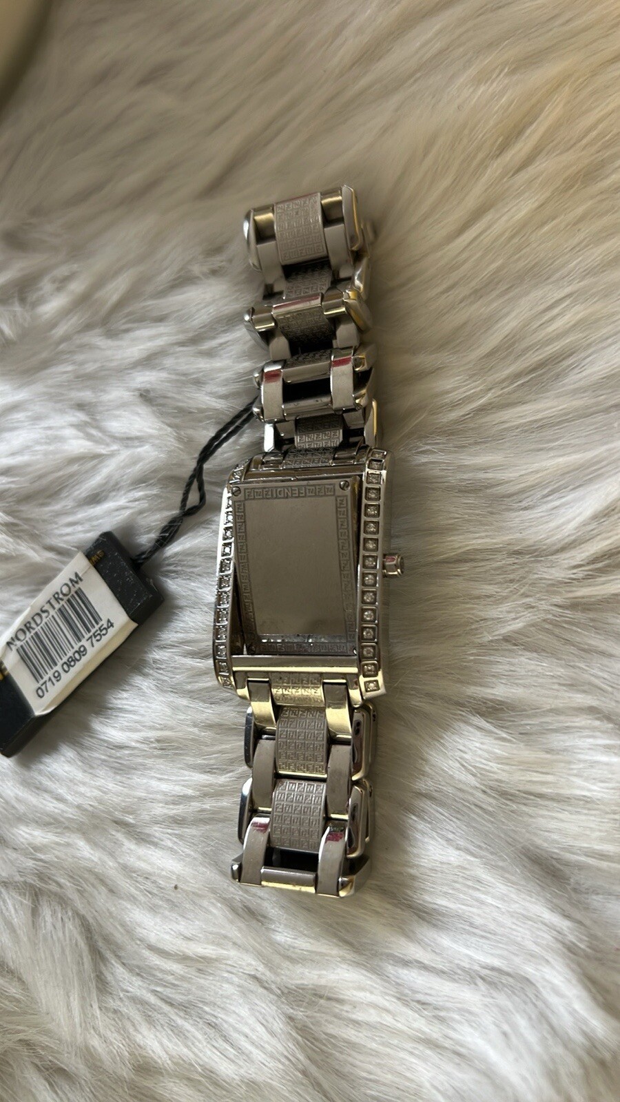 Fendi flip mop ladies watch, stainless steel with diamonds